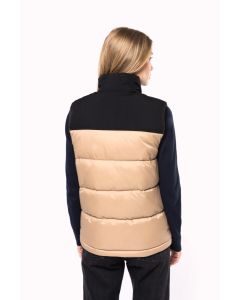 Tweekleurige gewatteerde bodywarmer uniseks