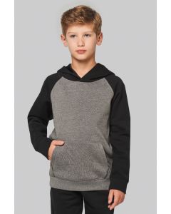 Tweekleurige sweater met capuchon kids