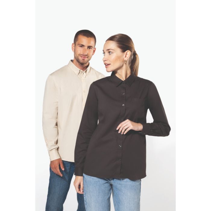 Damesoverhemd met lange mouwen van katoen Nevada