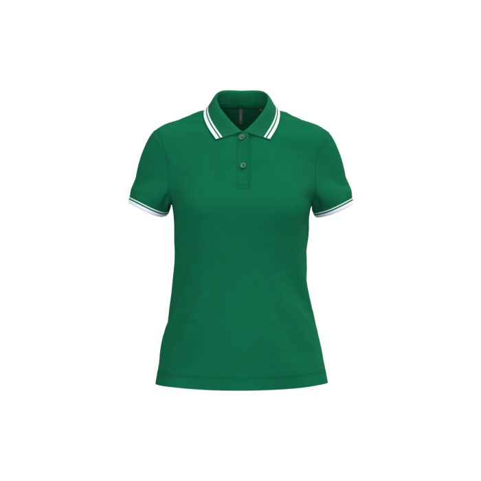 Gestreepte damespolo korte mouwen