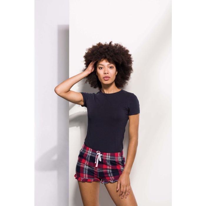 Womens Tartan Frill Lounge Shorts