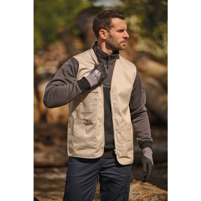 Unisex gilet in polykatoen met veel zakken